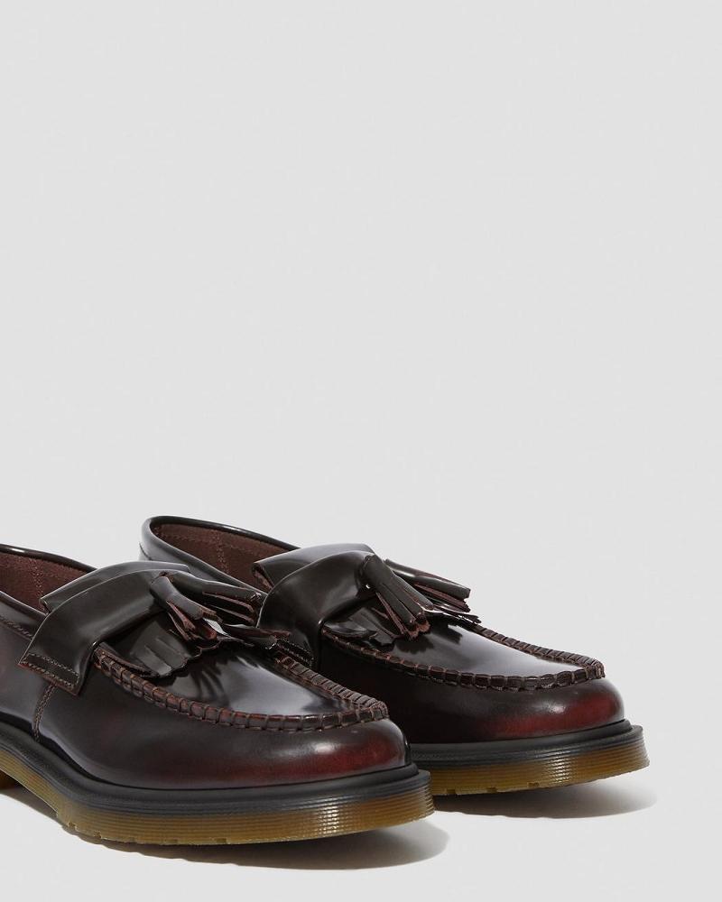 Dr Martens Adrian Arcadia Læder Tassle Loafers Oxford Sko Herre Lyserød Rød | DK 614VRW